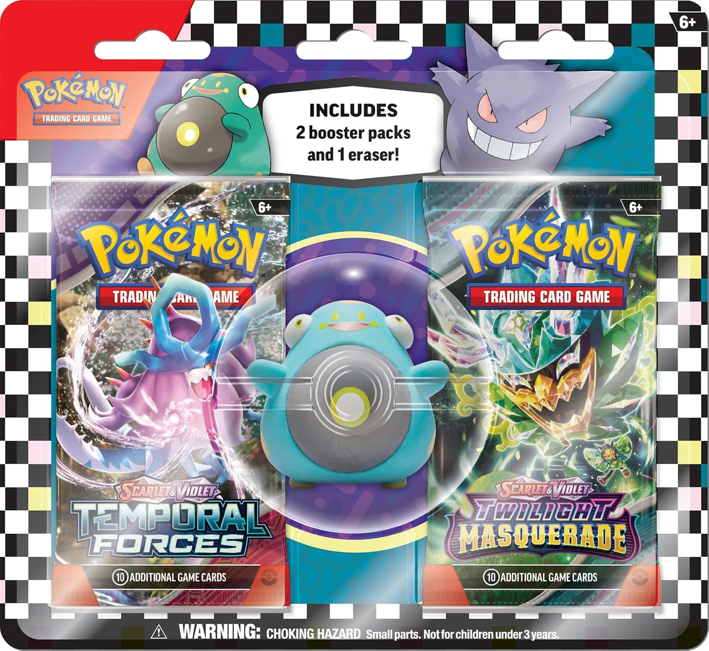 Pokémon TCG: Back to School Eraser Blister – Bellibolt (1 Eraser & 2 Booster Packs)