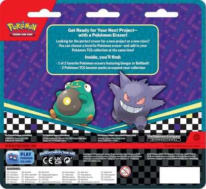 Pokémon TCG: Back to School Eraser Blister – Bellibolt (1 Eraser & 2 Booster Packs)